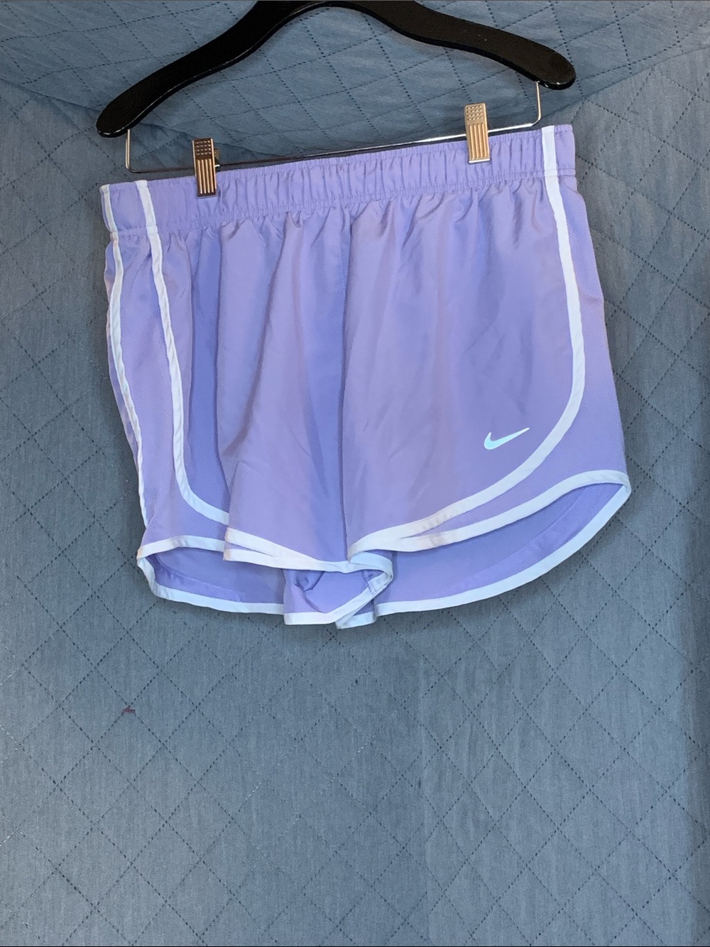 #235 Nike Lavender Athletic Running Shorts with White Trim
